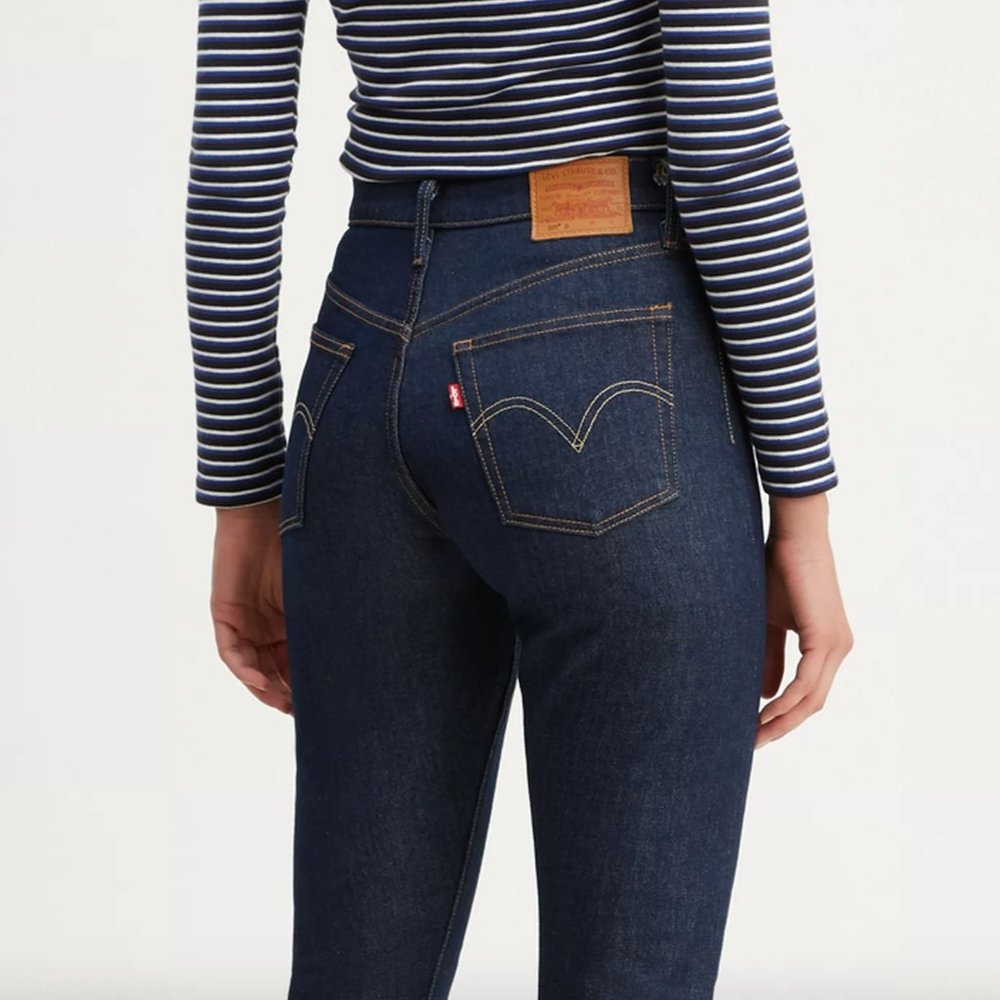 Levi's 501S Premium Button Fly Flattering Skinny Blue Jean in DARK HORIZONS 25w